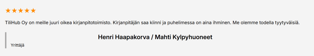 Tilitoimisto Turku - tyytyväinen asiakas